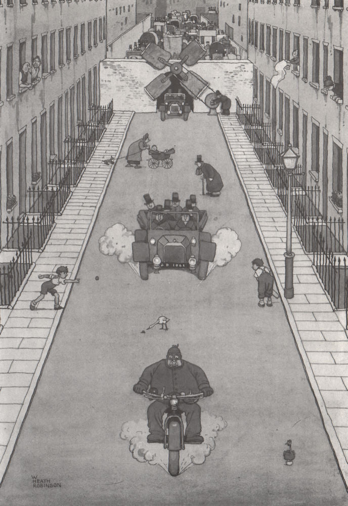 HEATH ROBINSON. One at a time lock in Brompton road. Motoring 1973 old print